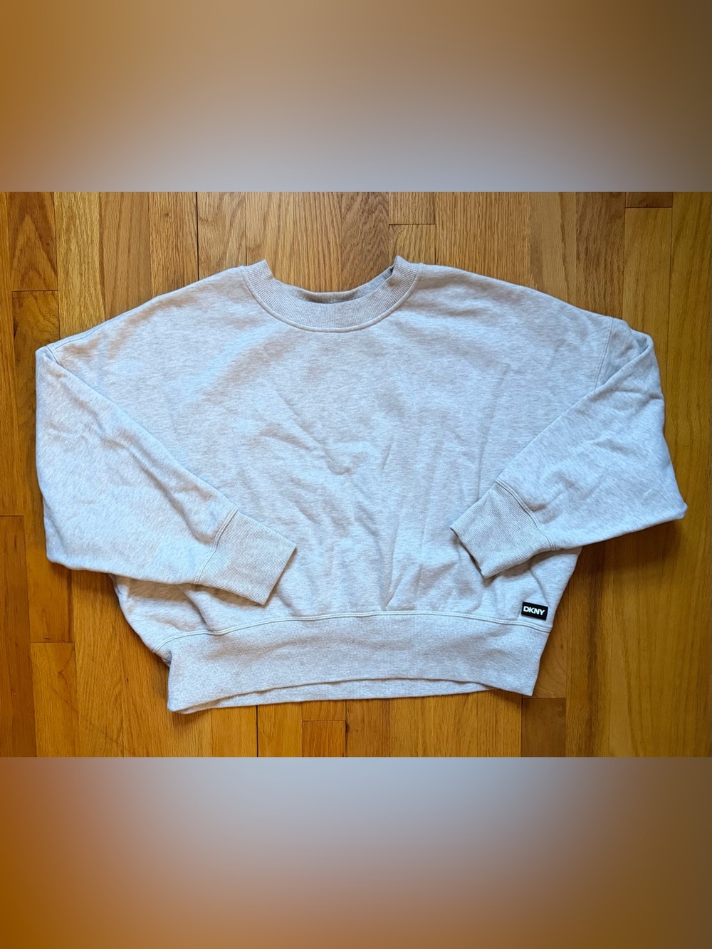 DKNY Cropped Beige Crewneck Sweatshirt